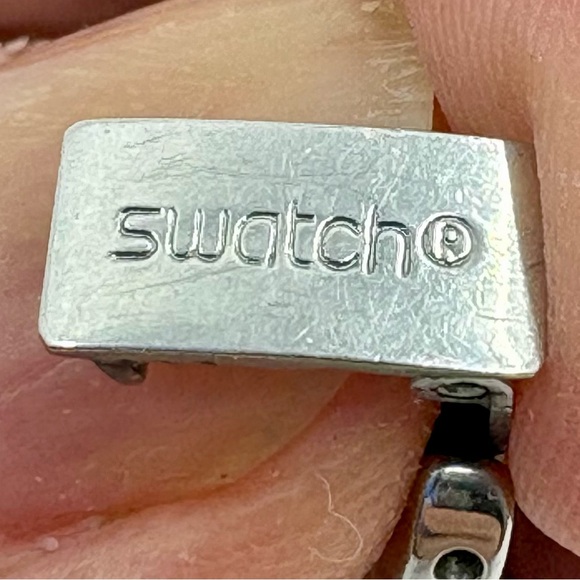 SWATCH BRACELET Stainless Steel Stamped and Enamel Geometric, 7” Lenght, Vintage - Picture 3 of 7